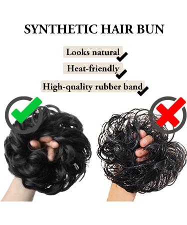 SARLA Messy Bun Hair Scrunchie for Women - Curly Wavy Updo Ponytail Extension in Black mix Gray & White Tips - Buy Online on GoSupps.com