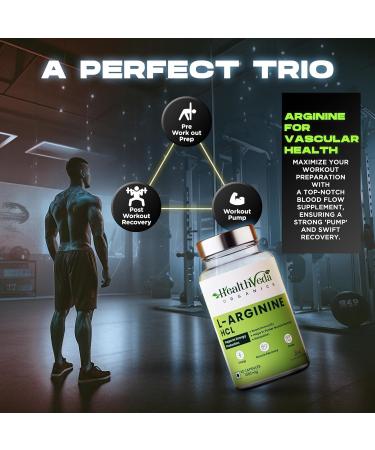 L-Arginine 1000 mg with Chromium Picolinate | 60 Veg Capsules | Good for Muscle Growth Stamina Recovery Immune Booster & Energy | for Both Men & Women - Buy Online on GoSupps.com