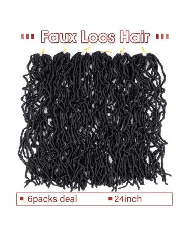 Ubeleco Soft Locs Crochet Hair 24 6 Packs Faux Curly Wavy Pre-looped Synthetic Extension (1B#) - Women's Haircare - Buy Online on GoSupps.com
