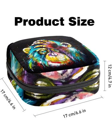 Menstrual Bag Zipper - Colorful Monkey Ladies Napkin & Tampon Pouch for Women & Girls | Shop Now! - Buy Online on GoSupps.com
