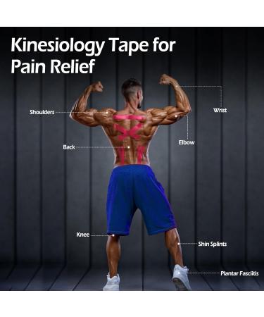 Buy Elastic Kinesiology Athletic Tape - 80 Precut Strips in 4 Rolls | International Shipping Available - Buy Online on GoSupps.com