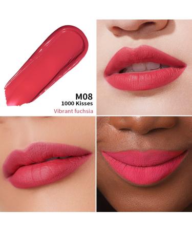Oulac Matte Liquid Lipsticks - Long Lasting Lip Tint 3PCS Set | Waterproof, Vitamin E, Rose Oil | High Pigment Color | Gluten Free & Vegan - Buy Online on GoSupps.com