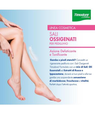 Timodore Oxygen Salt Mix | Refreshing Essential Oils for Tired Legs & Feet | 100% Made in Italy | Dermatologically Tested | 400g - Buy Online on GoSupps.com