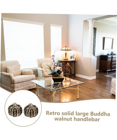 Abaodam 1pair Copper Walnut Retro Home Decor Antique Baoding Balls Decorative Walnut Figurine Office Buddha - Buy Online on GoSupps.com