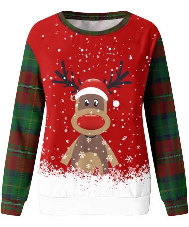 Funny Women s Christmas Sweatshirt - Elegant Oversized Ugly Sweater for Winter - Red XL | Holiday Apparel - Buy Online on GoSupps.com