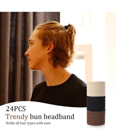 24 Pcs Braided Hair Ties for Men - Elastic Non-slip Hair Bands for Curly Thick Long Hair - Bracelet Hair Ties for Ponytail Holders - Buy Online on GoSupps.com
