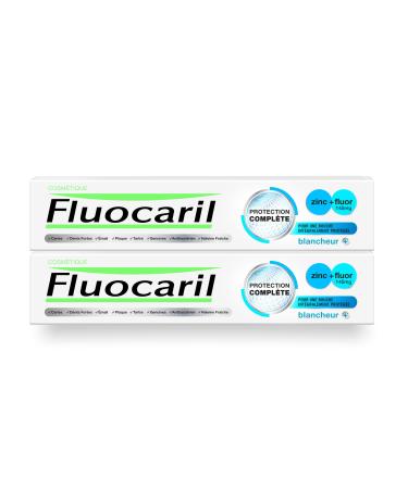 FLUOCARIL - Dentifrice Anti-Caries Protection Compl te Blancheur 145mg - Ar me/Go t Menthe - Email renforc et dents fortes - Aide pr venir les caries Haleine fra che Blancheur (lot de 2x 75ml)