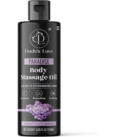 Organic - Lavender Floral Edible Body Massage Oil - Relaxing Calming & No Stain | Non-Sticky Aromatherapy Oil with Orange Blossom & Lavender Essential Oil Paradise - Floral 120 ml (Pack of 1) - Buy Online on GoSupps.com
