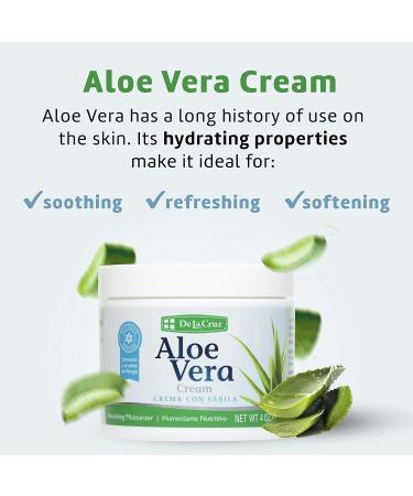 Buy De La Cruz Aloe Vera Cream 4 oz - Soothing Moisturizer for Skin Relief - Buy Online on GoSupps.com