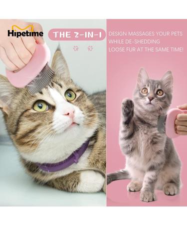 Pet Hair Removal Massaging Cat Comb | Shedding & Grooming Brush for Long/Short Hair | Slicker Brush for Matted Fur | Pink - Buy Online on GoSupps.com
