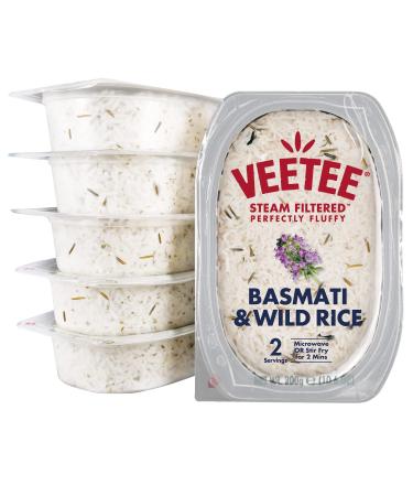 Veetee Basmati and Wild Rice - 2 Minute Rice Microwavable Meals - Instant Rice Meals Ready to Eat Gluten Free Precooked Rice - 10.6oz, Pack Of 6