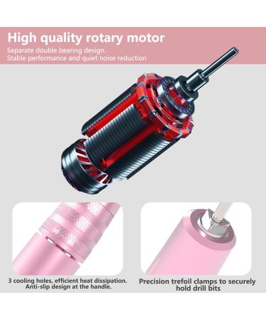Foxzone Electric Nail Drill - 35000 rpm Professional Portable Nail File with Display Screen for Acrylic Gel Nails (Rose Gold) - Buy Online on GoSupps.com