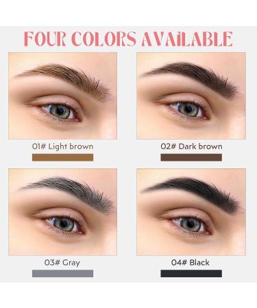 lomdung 3D Microblading Eyebrow Pen waterproof with 4 fork tips smudgeproof can light natural eyebrow color magic eyebrow pencil light brown - Buy Online on GoSupps.com