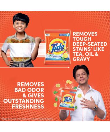 Tide Plus Detergent Washing Powder with Extra Power Lemon and Mint Pack - 500 g + SCOOPER - Buy Online on GoSupps.com