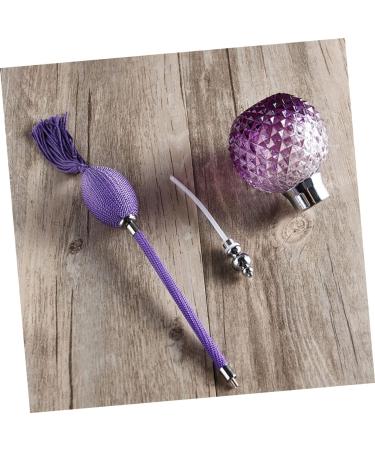 Vintage Crystal Air Bag Perfume Bottle - Elegant Travel Spray & Atomizer for Essential Oils | Purple Glass Perfume Container - Buy Online on GoSupps.com