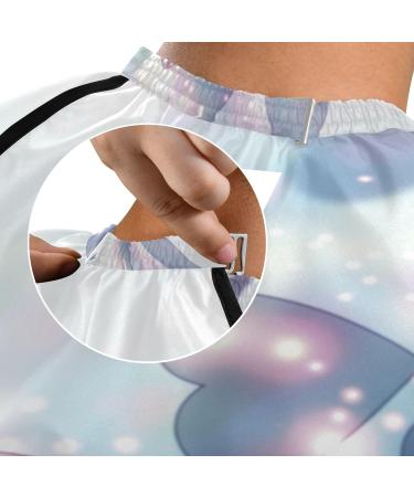 Waterproof Barber Cape - Blue Heart & Cheetah Print Haircut Bib for Men & Women - Unisex Hair Cutting Cape - Buy Online on GoSupps.com