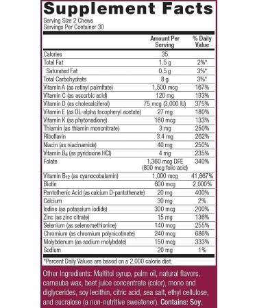 Bariatric Advantage Multi Chewy Bite Soft Chew Multivitamin - Strawberry Watermelon Flavor 60 Count - Buy Online on GoSupps.com