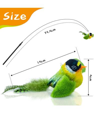 Tohdnc Interactive Cat Bird Toy with Cat Stick Simulation Flying Birds for Indoor Kittens Engaging Spring-Activated Playtime - Buy Online on GoSupps.com