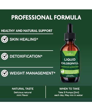Chlorophyll Liquid Drops - Natural Energy Booster - Digestion & Immune Support - Internal Deodorant - Liver Function - 2 Fl Oz (1 Pack) - Buy Online on GoSupps.com