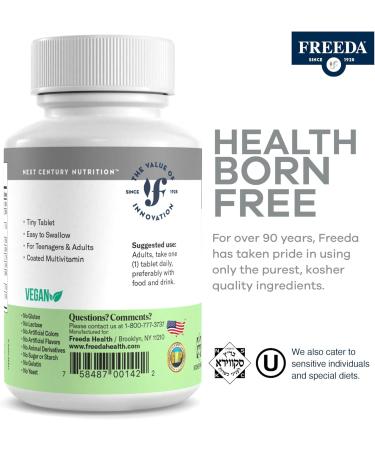 Freedavite Tiny Tablet - Moderate Multivitamin for Men and Women - Pure Vitamin A C D E B1 B2 B6 B12 Biotin Calcium Zinc Iron Magnesium Manganese Copper Selenium Iodine - 250 Count 250 Count (Pack of 1) - Buy Online on GoSupps.com