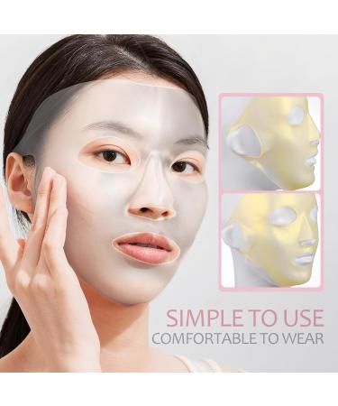 Cabilock Lot de 3 Masques Faciaux en Silicone 3d R utilisables Petit Format Blanc et Dor pour Femmes Maintien du S rum Soin du Visage Salon et Usage Personnel - Buy Online on GoSupps.com