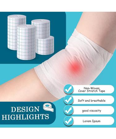 Non-Woven Cover Stretch Tape - Breathable Protective Bandage Roll Film - 2 x 5.47 Yds & 4 x 5.47 Yds - 4 Rolls - Buy Online on GoSupps.com