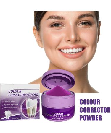 Purple Teeth Whitening Powder Color Correcting Enamel-Safe Sensitive Care with Herbal Stain Removal Color Corrector Freshen Breath and Toothpaste Booster 30g/Pack (1) - Buy Online on GoSupps.com