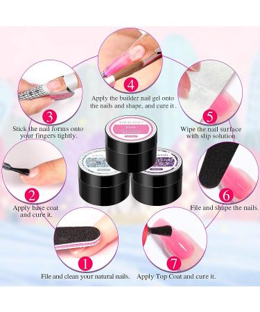 Saviland Builder Nail Gel Kit - 12 Colors Nail Extension Gel Set with Forms and Brushes | Nail Strengthening Manicure Set for DIY Nail Art (B-Sequins Series) - Buy Online on GoSupps.com