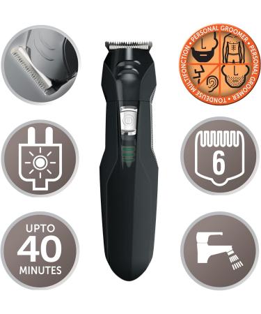 Remington Personal Groomer Edge PG6030 - Ultimate Facial & Body Hair Styling Set with 4 Attachments - Black - Buy Online on GoSupps.com