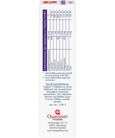 Doppelherz Women Minerals + Collagen - 30 Depot Tablets with Calcium Folic Acid & Trace Elements for Optimal Health - International Shipping Available - Buy Online on GoSupps.com