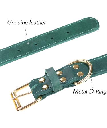 Tagme Personalized Leather Dog Collar - Engraved Name & Phone All Sizes (41-55cm) - Green - Buy Online on GoSupps.com