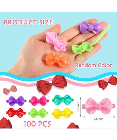 100 Piece Girls Hair Barrettes Set - Colorful Cute Hair Clips for Toddler Kids Baby - Self Hinge Plastic Clips - 80s 90s Style Cartoon Bow Hair Accessories - Buy Online on GoSupps.com
