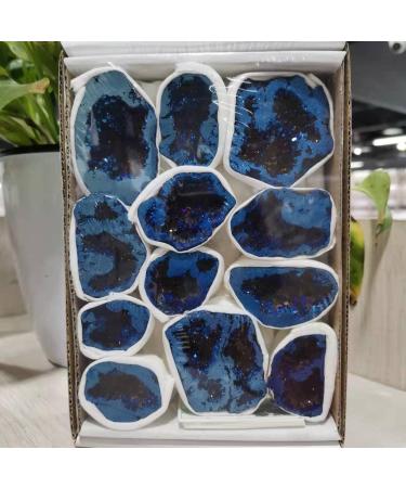 Natural Crystal Rough Natural Agate Geode Blue Aura Coated Druzy Agate Geode - Buy Online on GoSupps.com