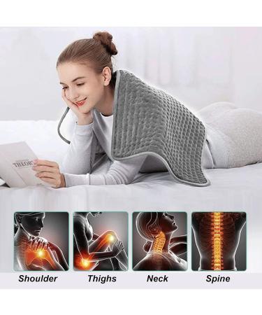 Anggrek Adjustable Heating Cushions for Back Pain & Cramps - Electrical Neck & Shoulder Pillows - 29.9 x 15.7 inches - Silver Gray - Buy Online on GoSupps.com