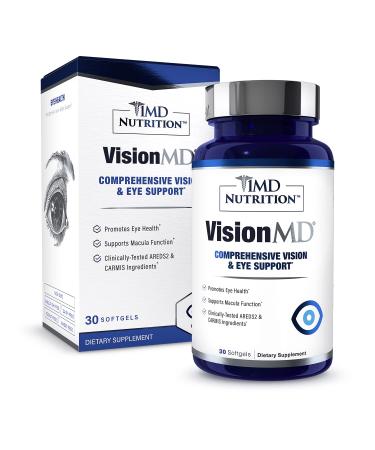1MD Nutrition VisionMD Eye Vitamin CARMIS - with OptiLut Lutein & Zeaxanthin | Supports Vision Health, Everyday Eye Strain, & Occasional Dry Eye | 30 Softgels 30 Count (Pack of 1)