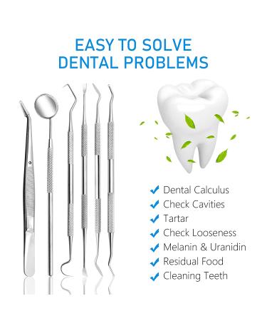 Dental Hygiene Kit - Stainless Steel Plaque Remover Set for Adults, Kids, and Pets - Includes Tongue Scraper, Mirror, and Probe - Portable Oral Care Tools with Case - Buy Online on GoSupps.com