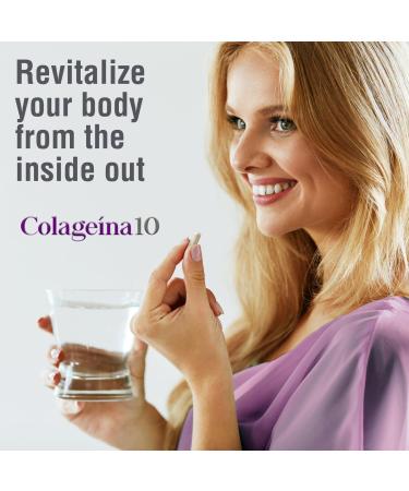 Colageina 10 Hydrolyzed Collagen Capsules with Vitamin C - Anti-Aging Dietary Supplement for Healthy Skin Hair Nails Joints and Bones - 60 Count - Buy Online on GoSupps.com