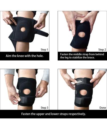 Vital Salveo Germanium 7.5 Adjustable Open Patella Knee Brace for Joint Pain & Arthritis | Injury Recovery Support with Side Stabilizers | Regular Fit - Buy Online on GoSupps.com