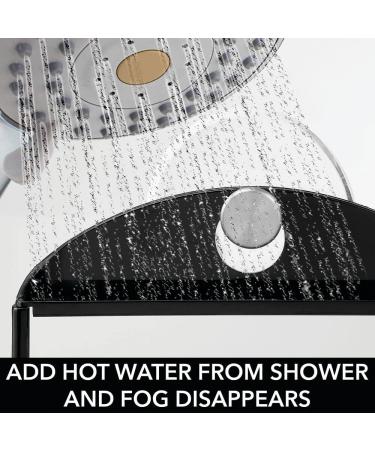 mDesign Bathroom Shower Suction Fog Away Shaving Mirror - Black/Brushed - Anti-Fog Technology - Buy Online on GoSupps.com