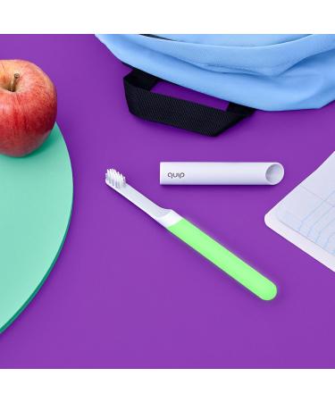 Buy Quip Sonic Toothbrush for Kids - Glow in the Dark Green Extra Brush Head Travel Cover Soft Bristles 3-Month Battery Life - Ships Worldwide - Buy Online on GoSupps.com