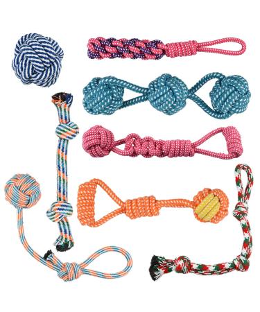 Dog Rope Toys for Aggressive Chewers Dog Toys for Large Dogs Dog chew Toy Set for Medium Dogs Cotton Dog Rope Toy for Teething Chewing Playing Resistant to Pull and Drag (Set of 8)