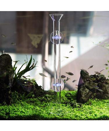 JJSJ Aquarium Feeding Tube 25/30/35/40/45 CM Glass Fish Tube Aquarium Feeding Tube Fish Shrimp with Fish Feeding Bowl with 2PCS Suction Cups (30Cm)