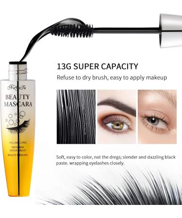 Mimore Mascara 4D Silk Fiber Eyelashes Waterproof Mascara Black Luxuriously Longer Thicker & Volumizing Lashes Advanced Smudge-Proof Formula Mascara (Black) - Buy Online on GoSupps.com