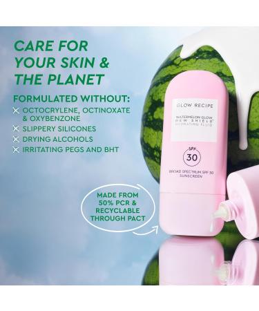 Glow Recipe Dew Shield Korean Face Sunscreen SPF 30 - Hydrating Moisturizer & Dewy Lightweight Sunscreen - Formulated with Broad Spectrum UV Protection with No White Cast or Pilling (15ml) - Buy Online on GoSupps.com