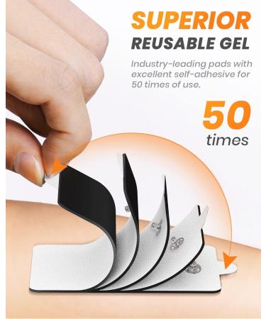 10-Pack Rectangular Snap TENS Unit Replacement Pads | Self-Adhesive 1.8X3.8 TENS Electrode Pads | AVCOO Latex-Free | Compatible with TENS EMS Devices | 3.5mm Button Leads | White - Buy Online on GoSupps.com