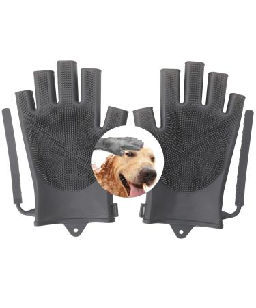 Magic Pet Bath Gloves Brush,Perfect Dog &Cat Brush,Pet Double-Sided Bathe Shampoo Brush Gloves,Heat Silicone Body Bathing Gloves for Animal (2 Pack)