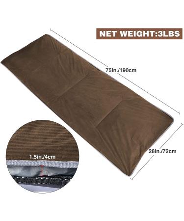 CAMPMOON XL Camping Cot Pads Mattress for Adults - Thicker Cotton Sleeping Pad, Waterproof Bottom - 75x28 inches, Navy Blue/Gray Brown - Buy Online on GoSupps.com