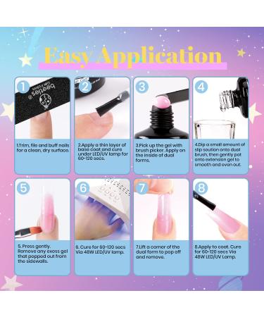 Beetles Poly Nail Gel Kit - 6 Colors with Slip Solution & Brush | Nail Builder & Extension Set for Women | Mother's Day Gift - Buy Online on GoSupps.com