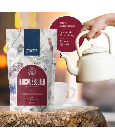 Buy Monte Nativo Hibiscus Tea (300g) - 100% Pure Dried Hibiscus Flowers - Herbal Tea Gift - Best Karkade Fruit Tea Online - Buy Online on GoSupps.com