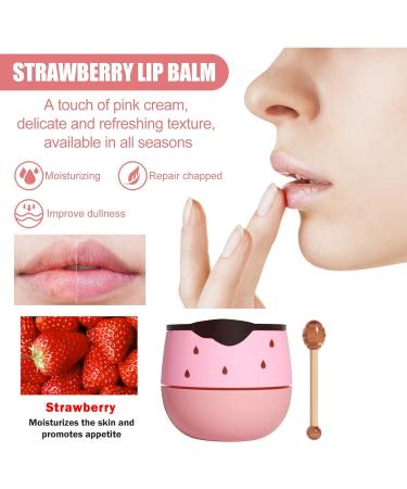 3Pcs Honey Pot Lip Balm Set | Overnight Hydrating Lip Mask & Exfoliator | Beeswax with Vitamin E - Strawberry & Watermelon | Prevent Dry & Cracked Lips - Buy Online on GoSupps.com